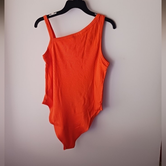 Topshop One Shoulder Asymmetrical Strap Versatile Bodysuit - Picture 6 of 10